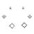 pretty traingle shape cz brass silver plated set of 3 combo stud earring for women and girls
