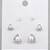 splendid traingle shape cz brass silver plated set of 3 combo stud earring for women and girls