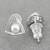 splendid traingle shape cz brass silver plated set of 3 combo stud earring for women and girls