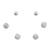 stylish round shape cz brass silver plated set of 3 combo stud earring for women and girls