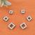 superb traingle shape cz brass silver plated set of 3 combo stud earring for women and girls