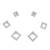 superb traingle shape cz brass silver plated set of 3 combo stud earring for women and girls