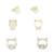 trendy round shape cz brass gold plated set of 3 combo stud earring for women and girls