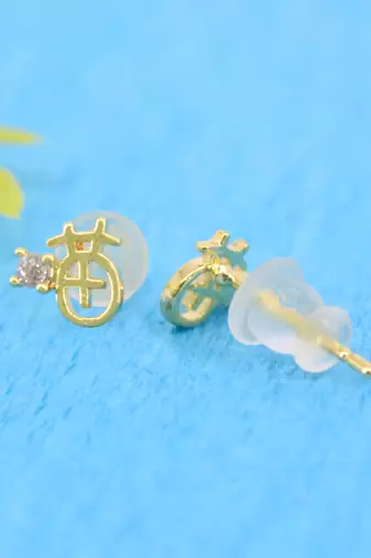 trendy round shape cz brass gold plated set of 3 combo stud earring for women and girls