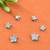 fine star design cz brass silver plated set of 3 combo stud earring for women and girls