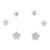 fine star design cz brass silver plated set of 3 combo stud earring for women and girls