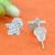 fine star design cz brass silver plated set of 3 combo stud earring for women and girls