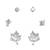 finely round and leaf design cz brass silver plated set of 3 combo stud earring for women and girls