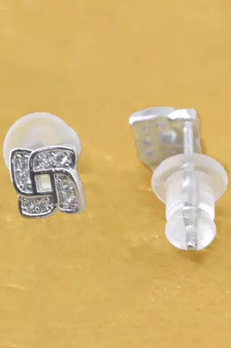 flowing round shape cz brass silver plated set of 3 combo stud earring for women and girls