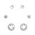lavish round and smiley shape cz brass silver plated set of 3 combo stud earring for women and girls
