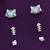 modern heart shape cz brass silver plated set of 3 combo stud earring for women and girls