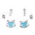 modern heart shape cz brass silver plated set of 3 combo stud earring for women and girls