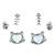 modish heart shape cz brass silver plated set of 3 combo stud earring for women and girls