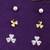 pleasant flower shape pearl brass silver plated set of 3 combo stud earring for women and girls