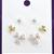 pleasant flower shape pearl brass silver plated set of 3 combo stud earring for women and girls