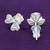 pleasant flower shape pearl brass silver plated set of 3 combo stud earring for women and girls