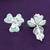 flower shape pearl brass silver and gold plated set of 3 combo stud earring for women and girls