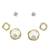 pretty round shape cz brass gold plated set of 3 combo stud earring for women and girls