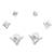 royal "v" shape pearl brass silver plated set of 3 combo stud earring for women and girls