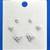 royal "v" shape pearl brass silver plated set of 3 combo stud earring for women and girls