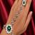 Silver Emerald Haath Phool Hand Harness, Bridal Crystal Flower Hand Chain Bracelet