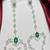 Silver Emerald Haath Phool Hand Harness, Bridal Crystal Flower Hand Chain Bracelet