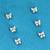 splendid butterfly shape pearl brass silver plated set of 3 combo stud earring for women and girls