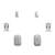 stylish square shape cz brass silver plated set of 3 combo stud earring for women and girls