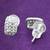 stylish square shape cz brass silver plated set of 3 combo stud earring for women and girls
