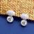 classy round shape kundan stone brass silver plated stud earring for women and girls