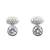 classy round shape kundan stone brass silver plated stud earring for women and girls