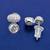 classy round shape kundan stone brass silver plated stud earring for women and girls