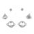 astonish universal design cz brass silver plated set of 3 combo stud earring for women and girls