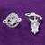 astonish universal design cz brass silver plated set of 3 combo stud earring for women and girls