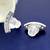 fancy smiling face shape cz brass silver plated set of 3 combo stud earring for women and girls
