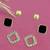 exotic square shape brass gold plated set of 3 combo stud earring for women and girls
