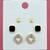 exotic square shape brass gold plated set of 3 combo stud earring for women and girls