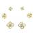 pretty flower design cz brass gold plated set of 3 combo stud earring for women and girls