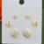 pretty flower design cz brass gold plated set of 3 combo stud earring for women and girls