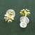 pretty flower design cz brass gold plated set of 3 combo stud earring for women and girls