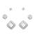 smooth square shape brass silver plated set of 3 combo stud earring for women and girls