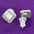 smooth square shape brass silver plated set of 3 combo stud earring for women and girls