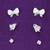 butterfly and heart shape cz brass silver plated set of 3 combo stud earring for women and girls
