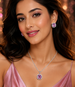 Rhodium Finish Elite Grace Necklace Set