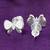 butterfly and heart shape cz brass silver plated set of 3 combo stud earring for women and girls