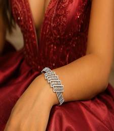 diamond accent sterling silver geometric bracelet â€“ statement bangle jewellery