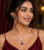 Rhodium finish luxe radiance necklace set