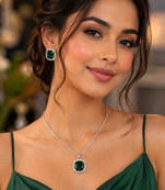 Rhodium finish timeless spark necklace set