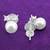superb round shape pearl brass silver plated set of 3 combo stud earring for women and girls