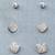 trendy round shape cz brass silver plated set of 3 combo stud earring for women and girls